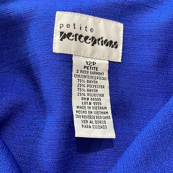 Perceptions Blue Button Top Size 12P VINTAGE - Picture 4 of 4